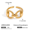 Women's Stainless Steel Geometric Style Electroplated Ring