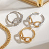 Women's Stainless Steel Geometric Style Electroplated Ring