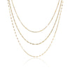 Women's Stainless Steel Geometric Style Electroplated Threelayer Plain Chain Necklace