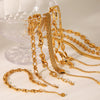 Women's Stainless Steel Geometric Style Handmade Bracelets 18K Goldplated Jewelry