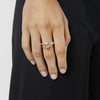 Women's Stainless Steel Geometric Style Ring With Electroplating Treatment