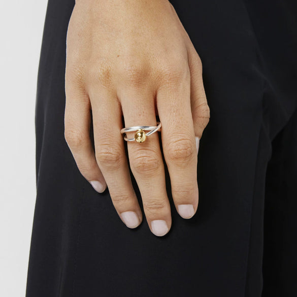 Women's Stainless Steel Geometric Style Ring With Electroplating Treatment