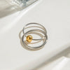 Women's Stainless Steel Geometric Style Ring With Electroplating Treatment