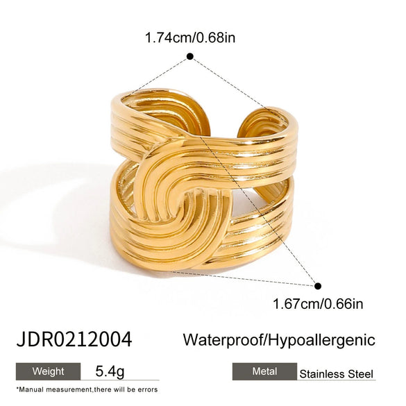 Women's Stainless Steel Geometric Style Ring With Electroplating