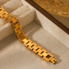 Women's Stainless Steel Geometric Style Watch Chain Bracelet With Electroplating Treatment Light Luxury Niche Highgrade Jewelry