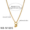 Women's Stainless Steel Geometric Sun Pendant Necklace With Zircon Rhinestone And Pearl Accents 18K Vacuum Plated Regular Chain