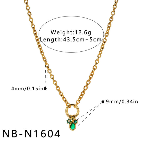 Women's Stainless Steel Geometric Sun Pendant Necklace With Zircon Rhinestone And Pearl Accents 18K Vacuum Plated Regular Chain