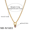 Women's Stainless Steel Geometric Sun Pendant Necklace With Zircon Rhinestone And Pearl Accents 18K Vacuum Plated Regular Chain