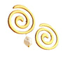 Women's Stainless Steel Geometric Swirl Pearl Retro Elegant Earrings With Electroplating