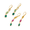 Women's Stainless Steel Geometric Tassel Earrings With Rhinestones And Gemstones Plated Sparkling Pierced Earrings For Wholesale