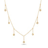 Women's Stainless Steel Geometric Tassel Necklace With Zircon Inlay And 18K Vacuum Plated Finish Simple Fashion Jewelry