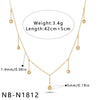 Women's Stainless Steel Geometric Tassel Necklace With Zircon Inlay And 18K Vacuum Plated Finish Simple Fashion Jewelry