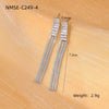 Women's Stainless Steel Geometric Tassel Zircon Earrings Vintage Style Electroplated