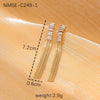 Women's Stainless Steel Geometric Tassel Zircon Earrings Vintage Style Electroplated