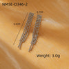 Women's Stainless Steel Geometric Tassel Zircon Earrings Vintage Style Electroplated