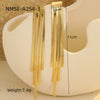 Women's Stainless Steel Geometric Tassel Zircon Earrings Vintage Style Electroplated