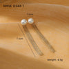 Women's Stainless Steel Geometric Tassel Zircon Earrings Vintage Style Electroplated