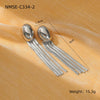 Women's Stainless Steel Geometric Tassel Zircon Earrings Vintage Style Electroplated