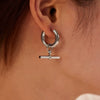 Women's Stainless Steel Geometric Tbar Pendant Removable Earrings With Electroplating