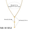 Women's Stainless Steel Geometric Teardrop Heart Pendant Necklace With Zircon Rhinestone And Pearl Accents Light Luxury Plated Jewelry