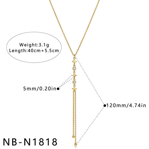 Women's Stainless Steel Geometric Teardrop Heart Pendant Necklace With Zircon Rhinestone And Pearl Accents Light Luxury Plated Jewelry