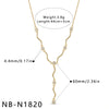 Women's Stainless Steel Geometric Teardrop Heart Pendant Necklace With Zircon Rhinestone And Pearl Accents Light Luxury Plated Jewelry
