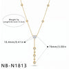 Women's Stainless Steel Geometric Teardrop Heart Pendant Necklace With Zircon Rhinestone And Pearl Accents Light Luxury Plated Jewelry