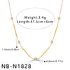 Women's Stainless Steel Geometric Teardrop Heart Pendant Necklace With Zircon Rhinestone And Pearl Accents Light Luxury Plated Jewelry