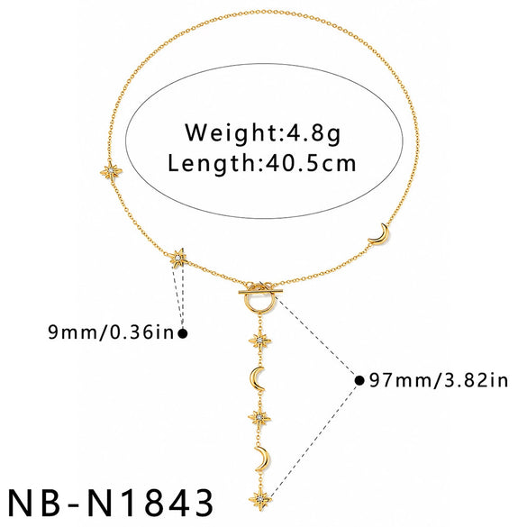 Women's Stainless Steel Geometric Teardrop Heart Pendant Necklace With Zircon Rhinestone And Pearl Accents Light Luxury Plated Jewelry