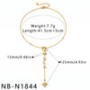 Women's Stainless Steel Geometric Teardrop Heart Pendant Necklace With Zircon Rhinestone And Pearl Accents Light Luxury Plated Jewelry