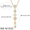 Women's Stainless Steel Geometric Teardrop Heart Pendant Necklace With Zircon Rhinestone And Pearl Accents Light Luxury Plated Jewelry