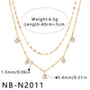 Women's Stainless Steel Geometric Teardrop Heart Pendant Necklace With Zircon Rhinestone And Pearl Accents Light Luxury Plated Jewelry