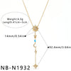 Women's Stainless Steel Geometric Teardrop Heart Pendant Necklace With Zircon Rhinestone And Pearl Accents Light Luxury Plated Jewelry