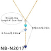 Women's Stainless Steel Geometric Teardrop Heart Pendant Necklace With Zircon Rhinestone And Pearl Accents Light Luxury Plated Jewelry