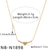 Women's Stainless Steel Geometric Teardrop Heart Pendant Necklace With Zircon Rhinestone And Pearl Accents Light Luxury Plated Jewelry