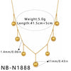 Women's Stainless Steel Geometric Teardrop Heart Pendant Necklace With Zircon Rhinestone And Pearl Accents Light Luxury Plated Jewelry