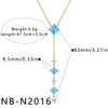 Women's Stainless Steel Geometric Teardrop Heart Pendant Necklace With Zircon Rhinestone And Pearl Accents Light Luxury Plated Jewelry