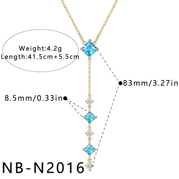 Women's Stainless Steel Geometric Teardrop Heart Pendant Necklace With Zircon Rhinestone And Pearl Accents Light Luxury Plated Jewelry