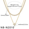 Women's Stainless Steel Geometric Teardrop Heart Pendant Necklace With Zircon Rhinestone And Pearl Accents Light Luxury Plated Jewelry