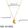 Women's Stainless Steel Geometric Teardrop Heart Pendant Necklace With Zircon Rhinestone And Pearl Accents Light Luxury Plated Jewelry