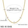 Women's Stainless Steel Geometric Teardrop Heart Pendant Necklace With Zircon Rhinestone And Pearl Accents Light Luxury Plated Jewelry