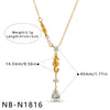 Women's Stainless Steel Geometric Teardrop Heart Pendant Necklace With Zircon Rhinestone And Pearl Accents Light Luxury Plated Jewelry