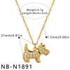 Women's Stainless Steel Geometric Teardrop Heart Pendant Necklace With Zircon Rhinestone And Pearl Accents Light Luxury Plated Jewelry