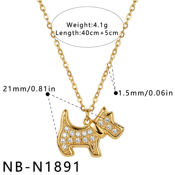 Women's Stainless Steel Geometric Teardrop Heart Pendant Necklace With Zircon Rhinestone And Pearl Accents Light Luxury Plated Jewelry