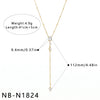 Women's Stainless Steel Geometric Teardrop Heart Pendant Necklace With Zircon Rhinestone And Pearl Accents Light Luxury Plated Jewelry