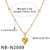 Women's Stainless Steel Geometric Teardrop Heart Pendant Necklace With Zircon Rhinestone And Pearl Accents Light Luxury Plated Jewelry
