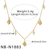 Women's Stainless Steel Geometric Teardrop Heart Pendant Necklace With Zircon Rhinestone And Pearl Accents Light Luxury Plated Jewelry