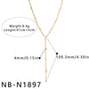 Women's Stainless Steel Geometric Teardrop Heart Pendant Necklace With Zircon Rhinestone And Pearl Accents Light Luxury Plated Jewelry