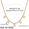 Women's Stainless Steel Geometric Teardrop Heart Pendant Necklace With Zircon Rhinestone And Pearl Accents Light Luxury Plated Jewelry