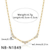 Women's Stainless Steel Geometric Teardrop Heart Pendant Necklace With Zircon Rhinestone And Pearl Accents Light Luxury Plated Jewelry